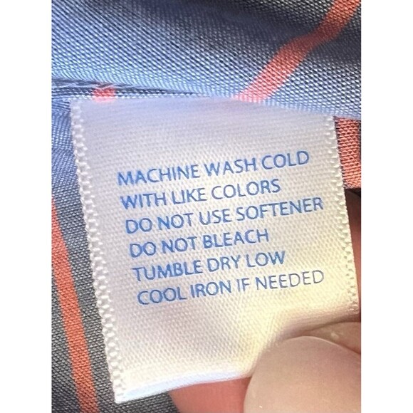 SOUTHERN TIDE Shirt Men's Large Blue Pink Stripe Button Down Trim FIt LS Cotton - Picture 8 of 11